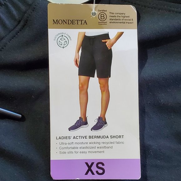 MONDETTA Ladies Active Bermuda Black Short, Size XS - Picture 5 of 15